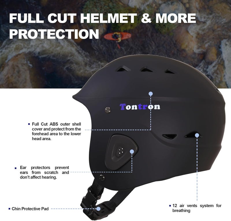 Tontron Sailonger Adult Full Cut Whitewater Kayaking Rafting Paddling Watersports Helmet - Image 3